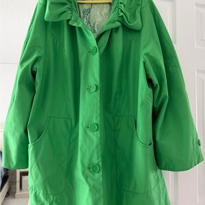 Elegant Green Women's Trench Coat